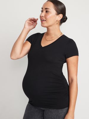 Maternity V-Neck Side-Shirred T-Shirt
