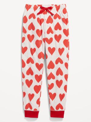Matching Print Microfleece Jogger Pajama Pants for Girls