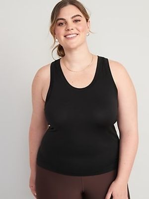 Seamless Mesh-Paneled Performance Racerback Tank Top for Women
