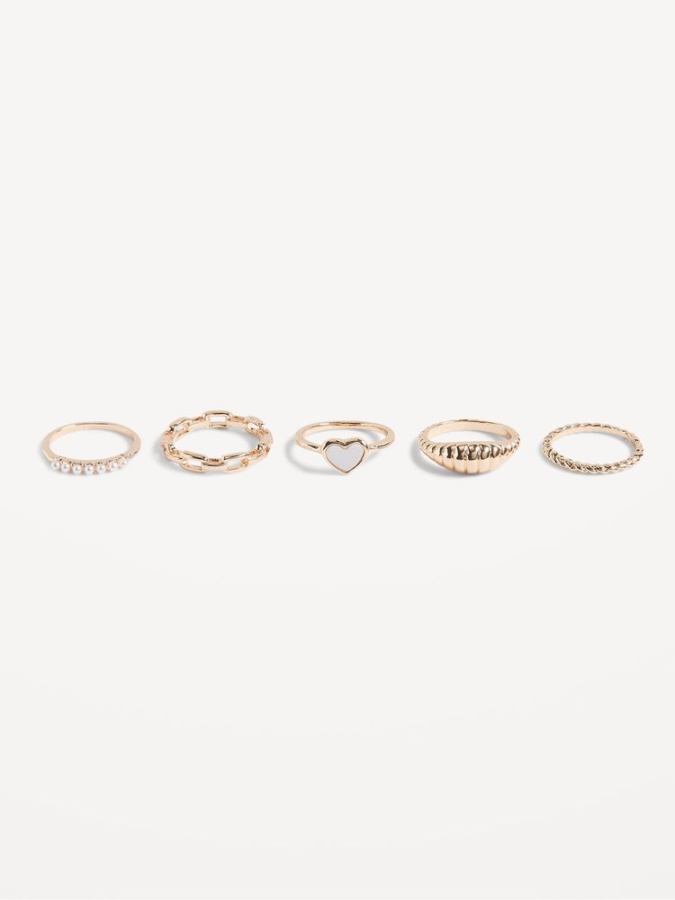 Gold-Tone Rings 5-Pack for Women