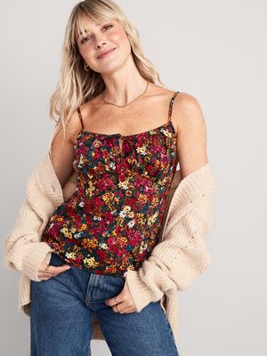 Smocked Babydoll Cami Top for Women