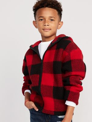 Sherpa Zip-Front Hooded Jacket for Boys