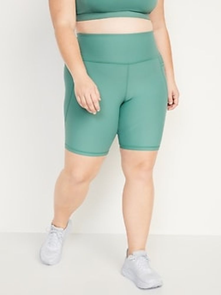 High-Waisted PowerSoft Side-Pocket Biker Shorts for Women - 8-inch inseam