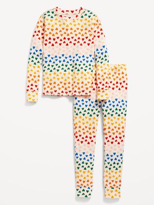 Gender-Neutral Matching Valentines Day Snug-Fit Pajama Set for Kids