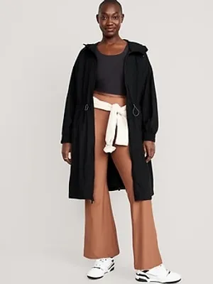 Hooded Tunic-Length Parka Jacket for Women