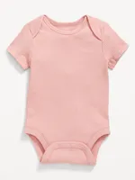 Unisex Short-Sleeve Rib-Knit Bodysuit for Baby