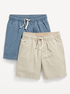2-Pack Twill Non-Stretch Jogger Shorts for Boys (Above Knee