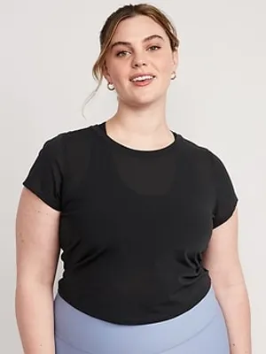 PowerSoft Cropped Mesh T-Shirt for Women
