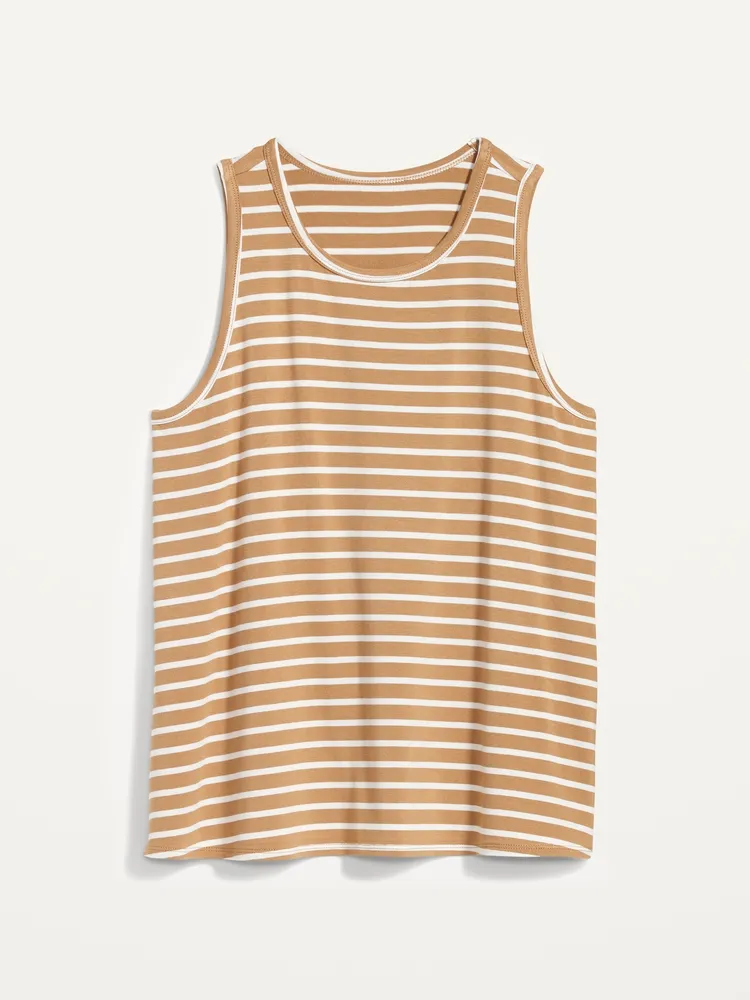 Sleeveless Luxe Striped T-Shirt for Women