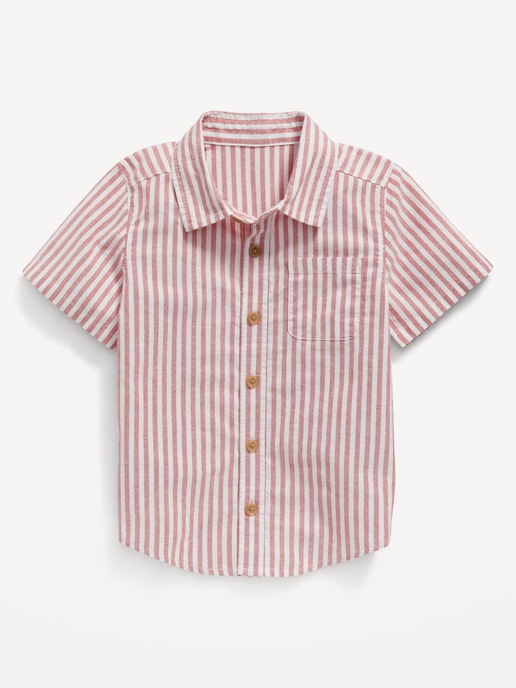 Short-Sleeve Striped Oxford Shirt for Toddler Boys