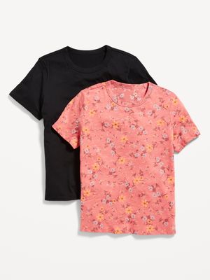 EveryWear Floral Slub-Knit T-Shirt 2-Pack for Women
