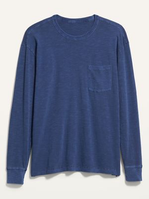 Vintage Garment-Dyed Gender-Neutral Long-Sleeve T-Shirt for Adults