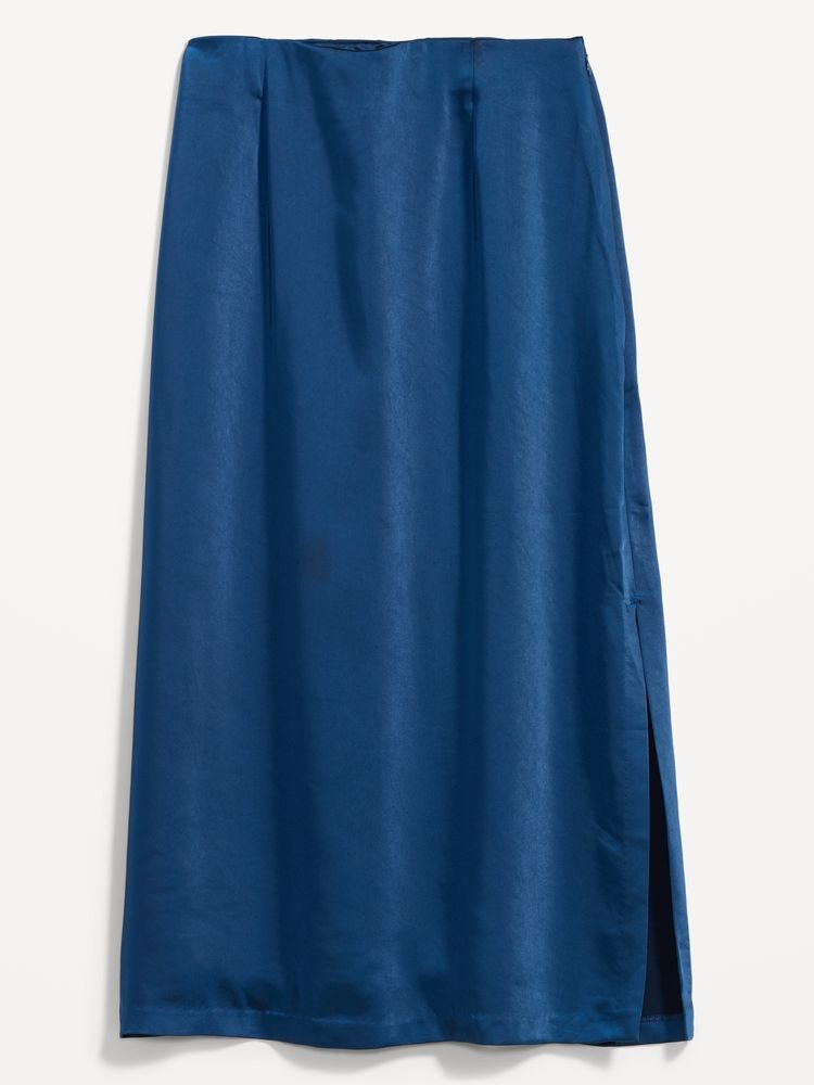 High-Waisted Satin Maxi Skirt for Women