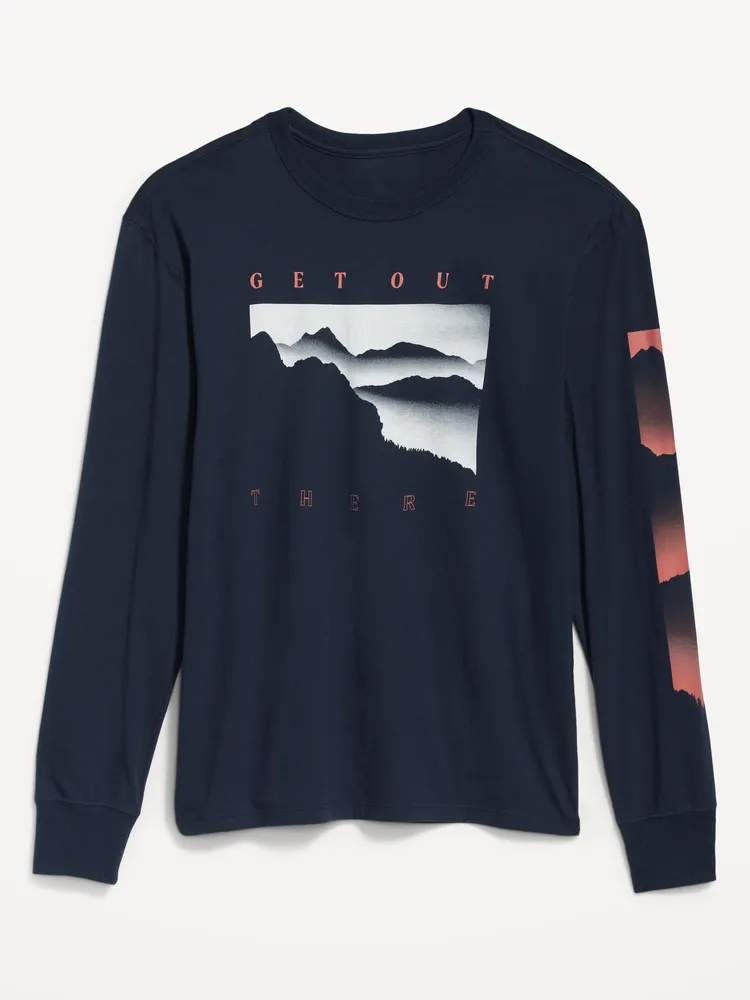 Soft-Washed Long-Sleeve Graphic T-Shirt for Men