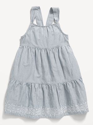 Sleeveless Fit & Flare Striped Back-Bow Dress for Toddler Girls