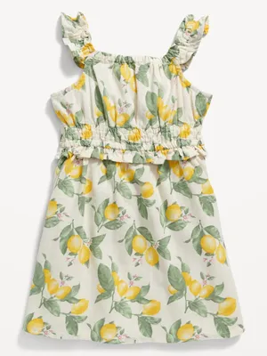 Sleeveless Fit & Flare Ruffle-Trim Linen-Blend Dress for Toddler Girls