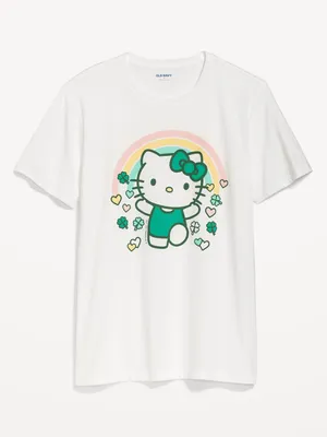 Hello Kitty Matching St. Patricks Day Graphic T-Shirt for Men