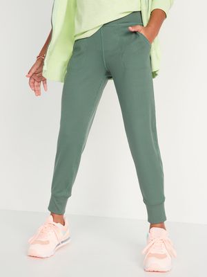 High-Waisted Rib-Knit Pocket Joggers for Girls