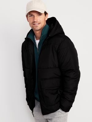 Water-Resistant Hooded Utility Jacket for Men