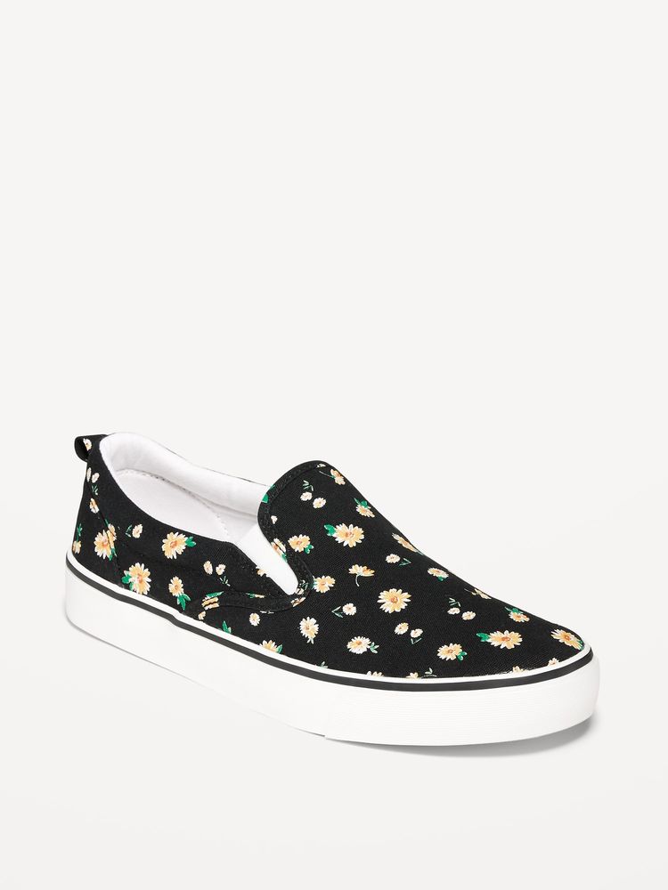 Printed Canvas Slip-On Sneakers for Girls
