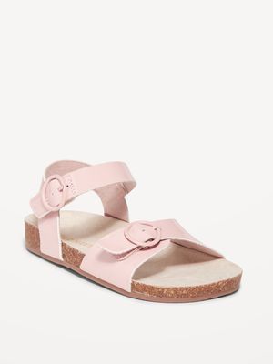 Faux Patent-Leather Buckle Sandals for Toddler Girls