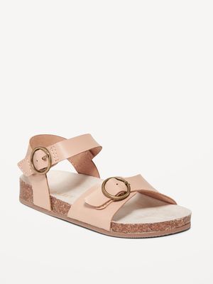 Faux-Leather Buckle Sandals for Toddler Girls