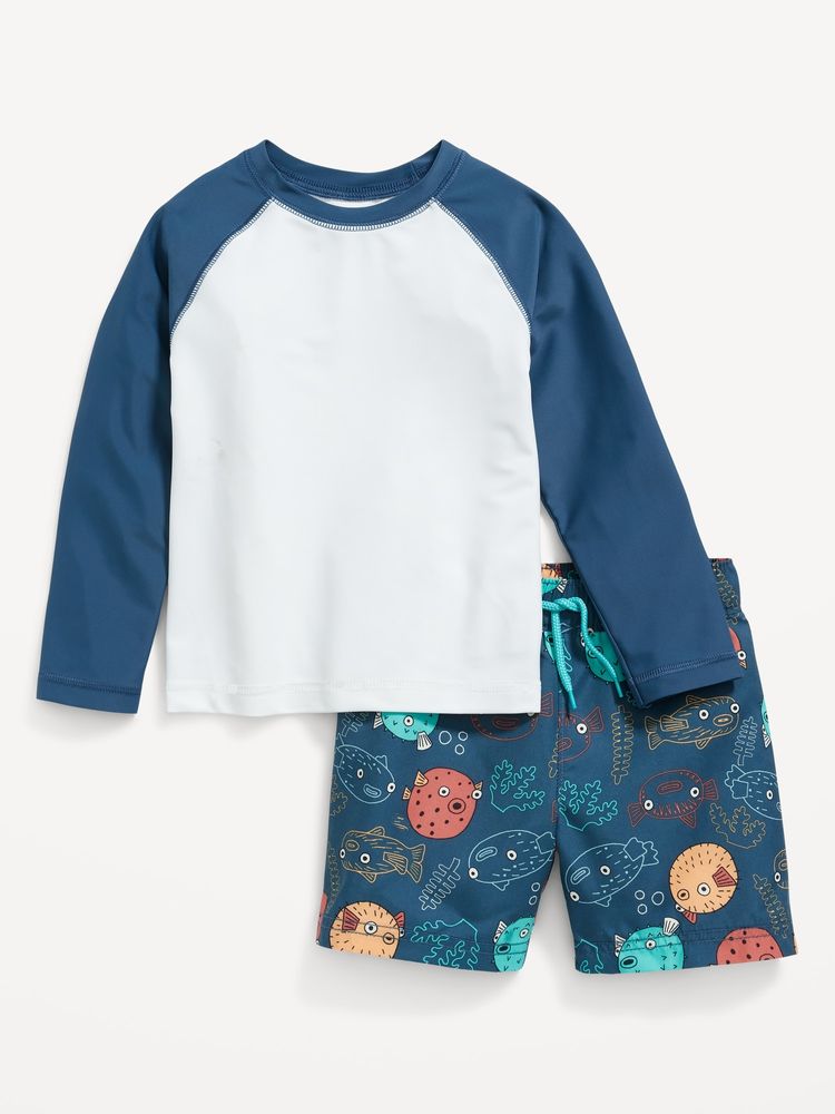 Old Navy Unisex Long-Sleeve Rashguard Swim Top & Trunks for Toddler | Plaza  Las Americas