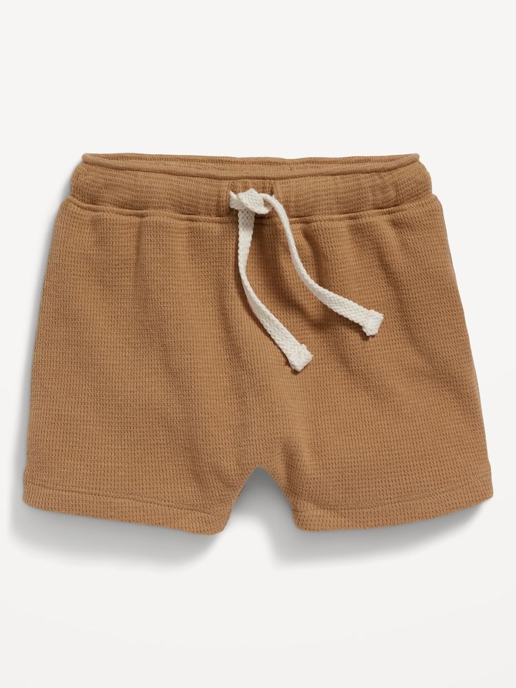 U-Shaped Thermal-Knit Pull-On Shorts for Baby