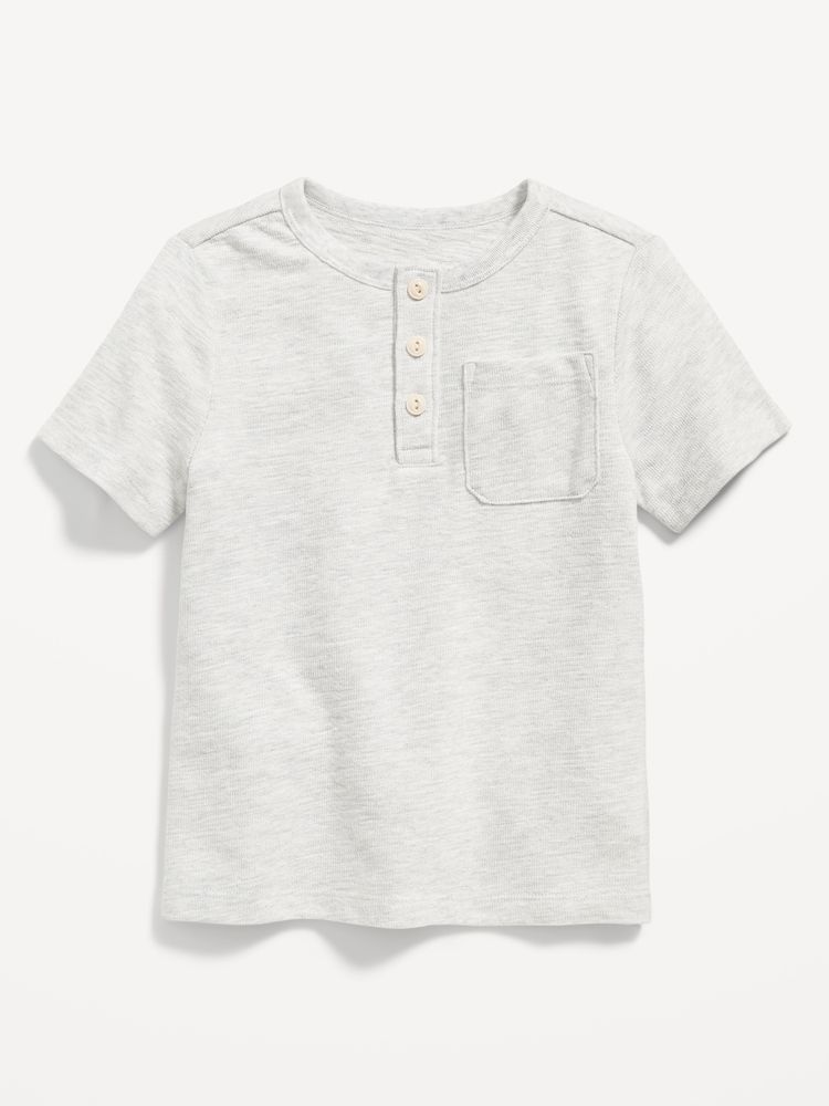 Jacquard-Knit Henley Pocket T-Shirt for Toddler Boys