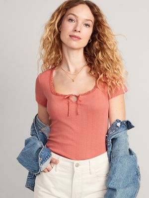Pointelle-Knit Top for Women