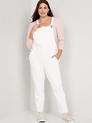 O.G. Straight White Workwear Jean Overalls for Women