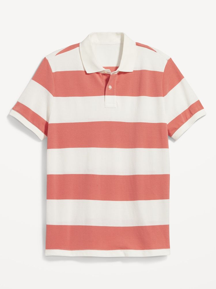 Classic Pique Stripe Short Sleeve Polo