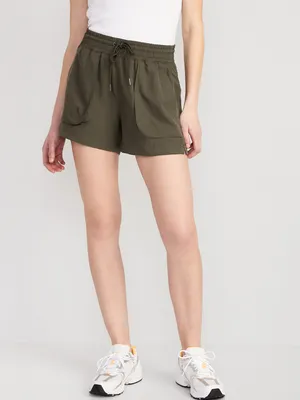 High-Waisted StretchTech Pocket Shorts for Women - 4-inch inseam
