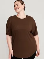 UltraLite Rib-Knit Tunic T-Shirt for Women
