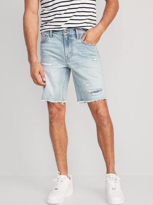 Slim Ripped Cut-Off Jean Shorts for Men - 9-inch inseam