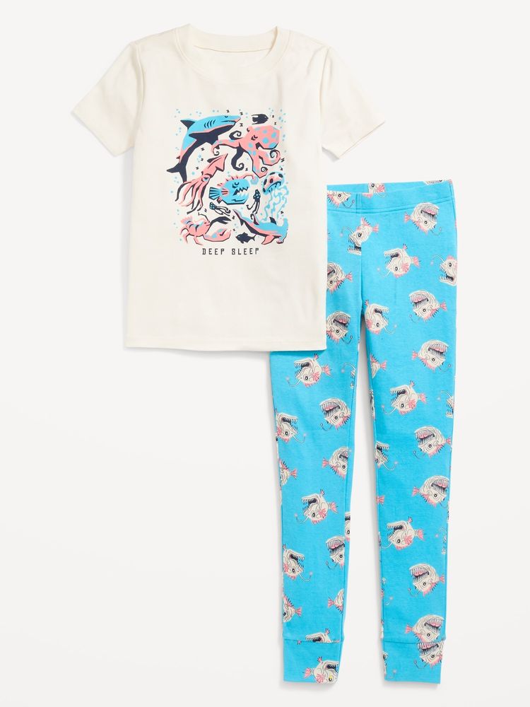 Gender-Neutral Printed Snug-Fit Pajama Set for Kids