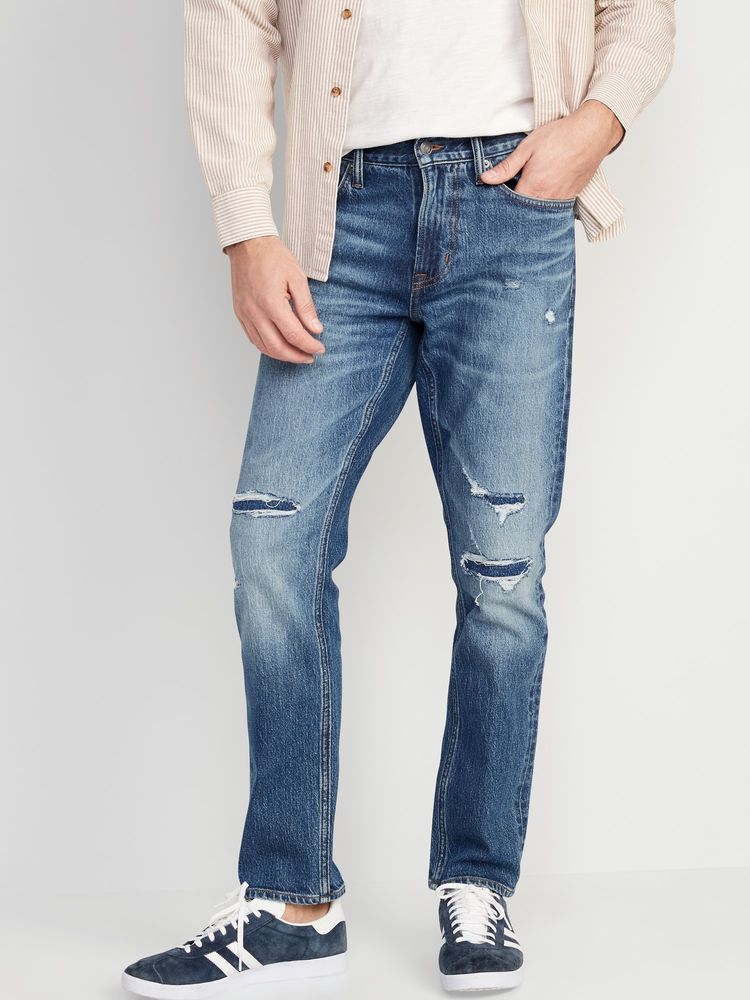 Slim Built-In Flex Ripped Jeans for Men