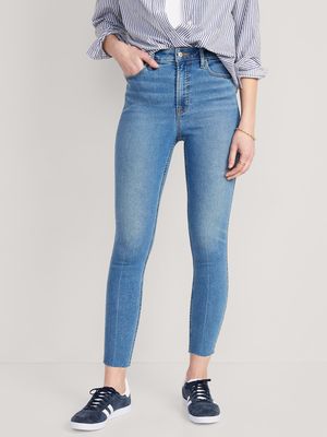 Extra High-Waisted Rockstar 360 Stretch Super-Skinny Cut-Off Ankle Jeans