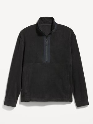 Loose Microfleece Half-Zip Sweatshirt for Men