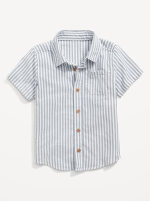 Short-Sleeve Striped Oxford Shirt for Toddler Boys