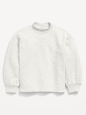 Mock-Neck Graphic Cocoon Sweatshirt for Girls