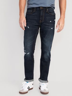 Relaxed Slim Taper Built-In Flex Rip & Repair Jeans for Men