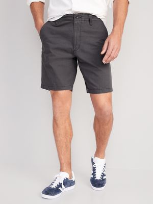Straight Lived-In Khaki Non-Stretch Shorts for Men