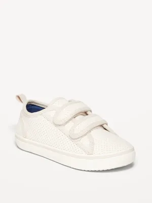 Unisex Perforated Faux-Suede Double-Strap Sneakers for Toddler