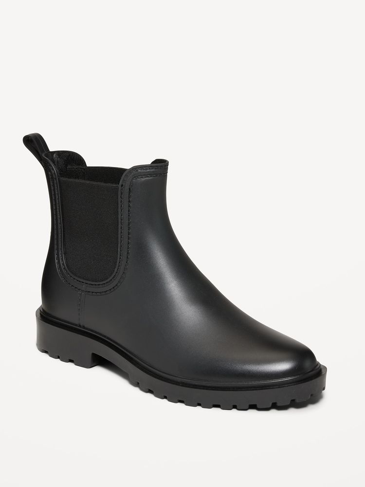 Water-Repellent Pull-On Chelsea Rain Boots for Women