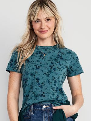 EveryWear Floral Slub-Knit T-Shirt for Women