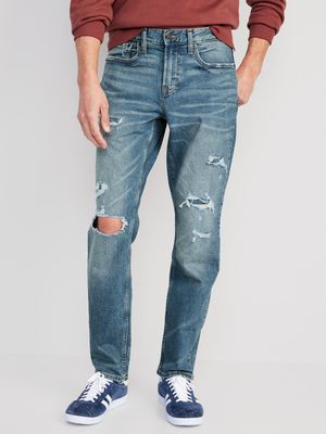 Athletic Taper Built-In Flex Ripped Jeans for Men