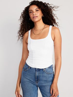 Cropped Seamed Tank Top for Women