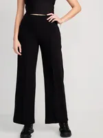 High-Waisted Dynamic Fleece Pintucked Wide-Leg Pants for Women