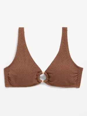 Crochet O-Ring Bikini Swim Top for Women